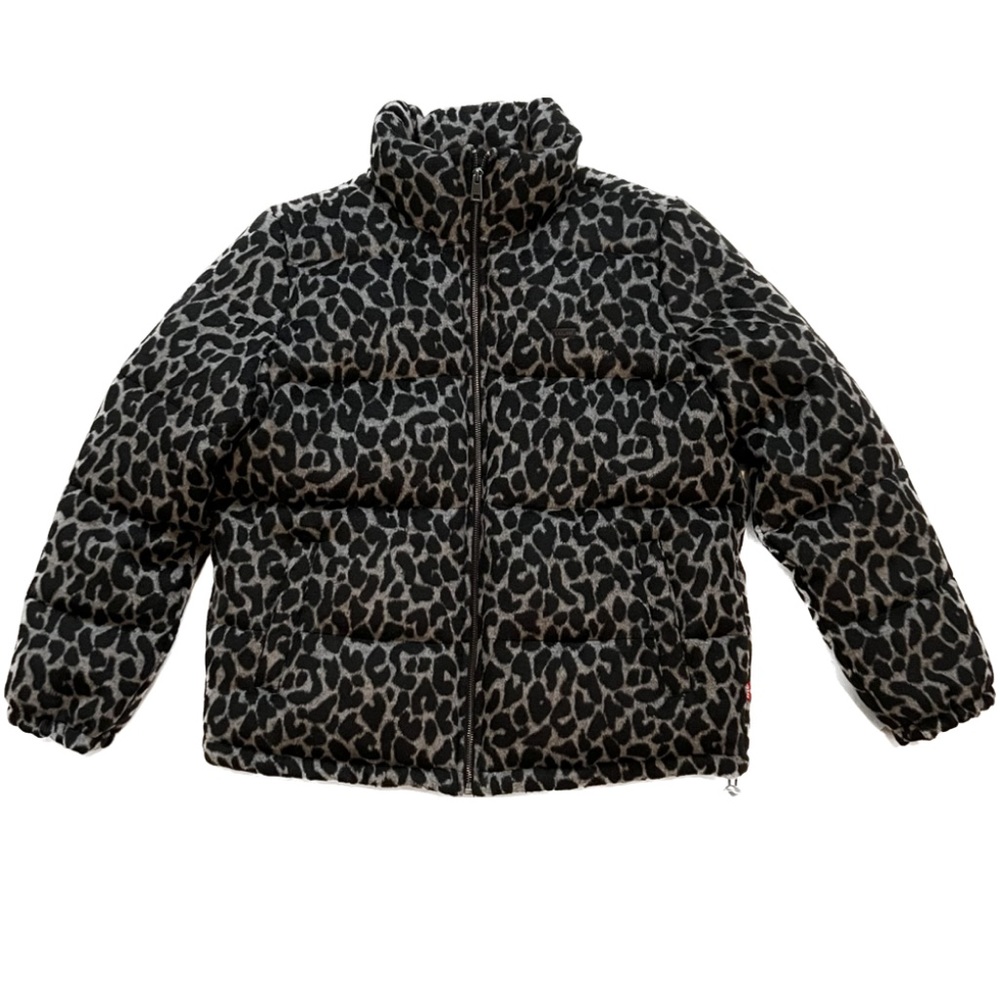LEVI’S Leopard-Print Wool Blend Puffer Jacket - Picture 3 of 11